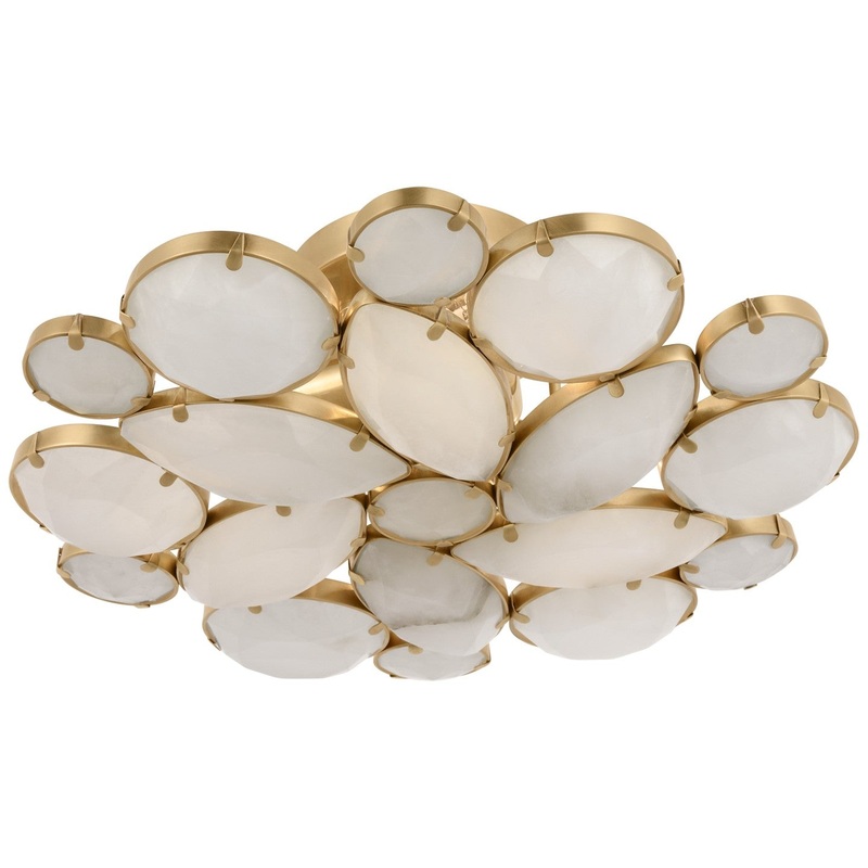 Three Light Flush Mount from the Lloyd Collection in Soft Brass Finish by Visual Comfort Signature