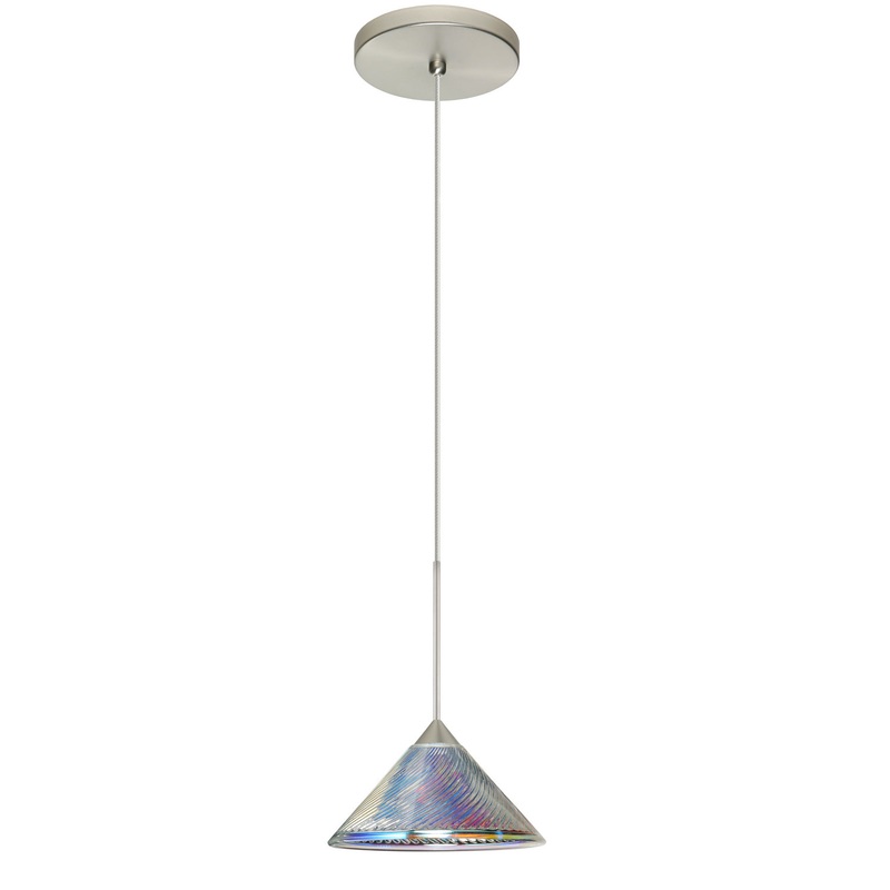 Besa 1XT-550493-LED-SN Kona One Light Pendant Satin Nickel