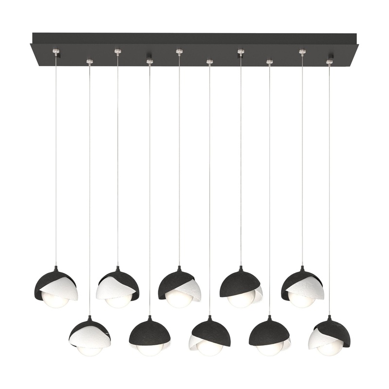 Brooklyn 10-Light Double Shade Pendant Black White