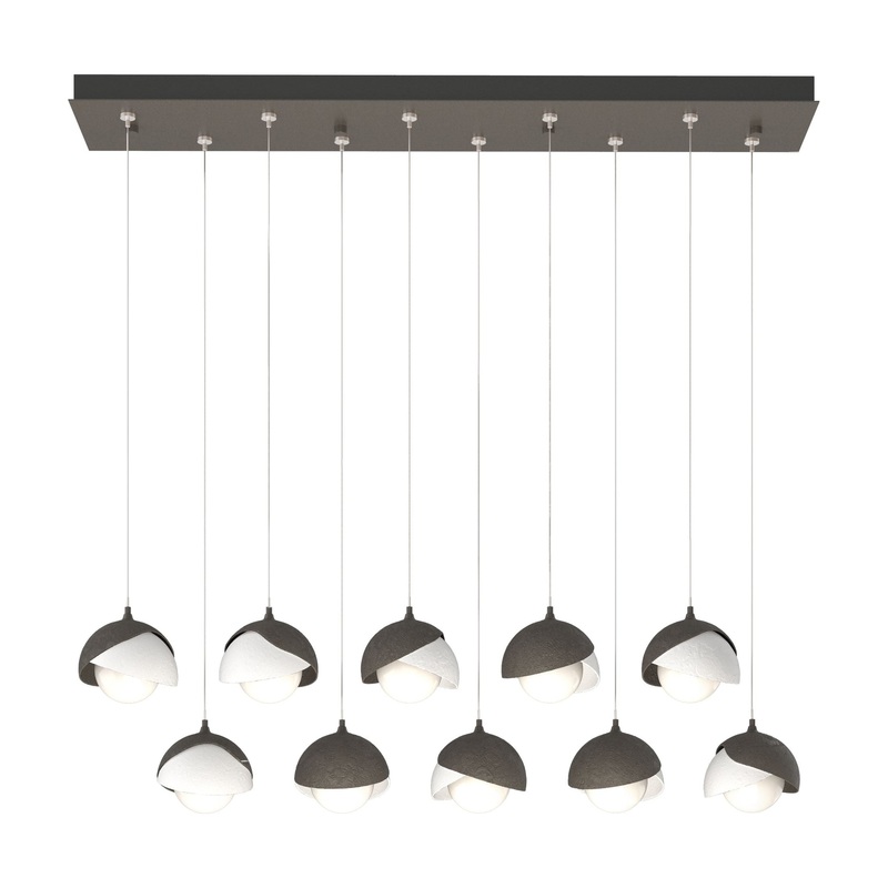 Brooklyn 10-Light Double Shade Pendant Dark Smoke White