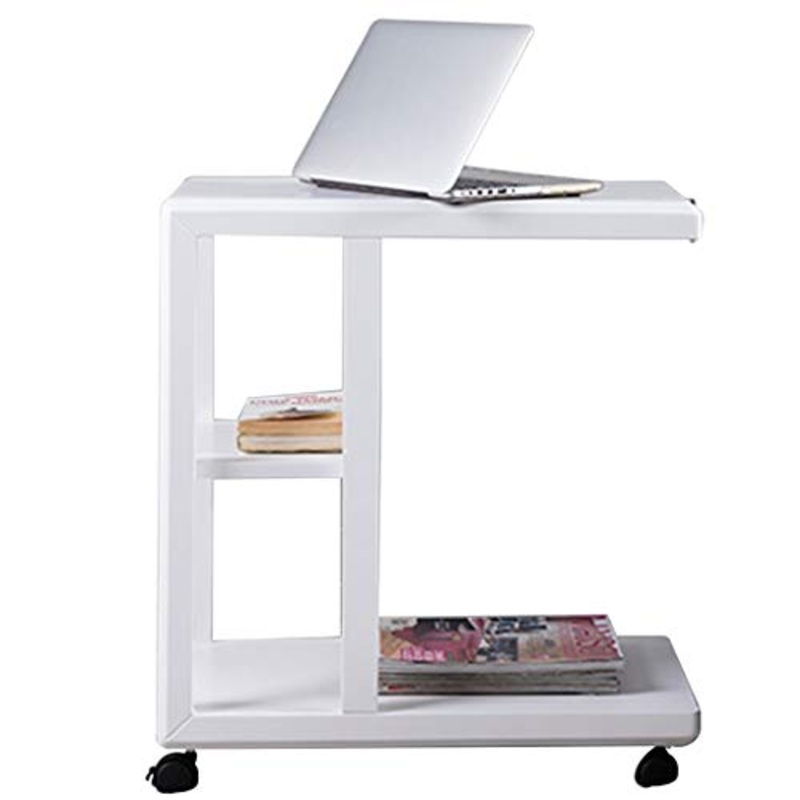 Comodino Tavolino Da Salotto,Snack Laterale Tavolino, Mobile Angolo Della Tabella Con Le Rotelle, Tavolo Da T, Piccolo Divano, Moderno E Minimalista Comodino ( Color : Bianca , Size : 66*35*60cm )