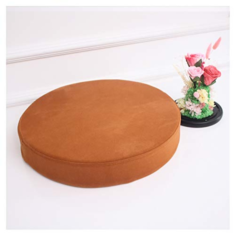 Cuscini rotondi per sedie, cuscino rotondo per divano, fodera in flanella, con cerniera nascosta a mezza apertura, cuscini per sedie per interni ed esterni, 5 cm di spessore, colore marrone, 70 x 5 cm