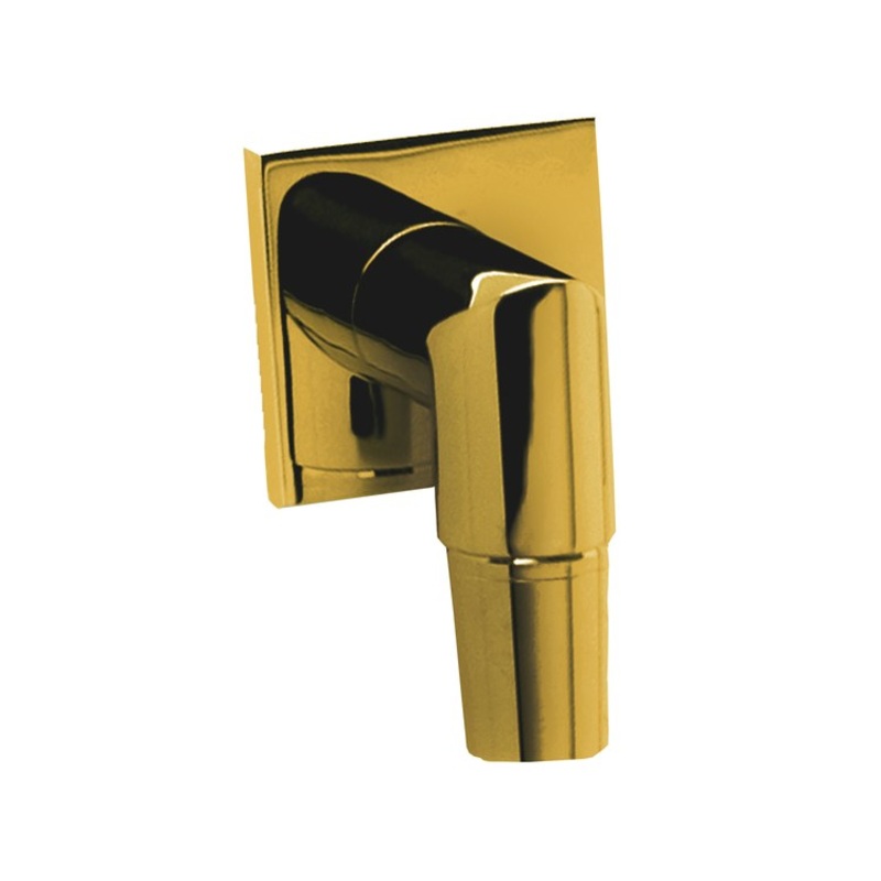 Handshower Elbow Wall Supply Square Flange 90 Degree Brass Satin Gold PVD 1/2″ NPT