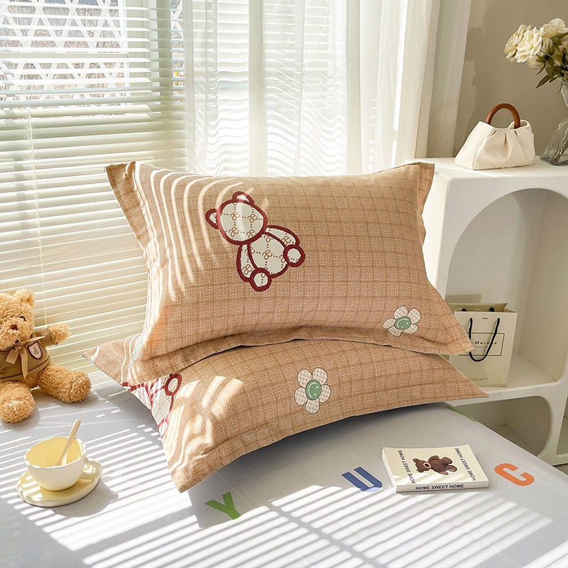 Inspirational Bear 100% Cotton Pillowcase Set (Pack of 2) – Breathable Standard Size 48x74cm Pure Cotton Pillow Covers
