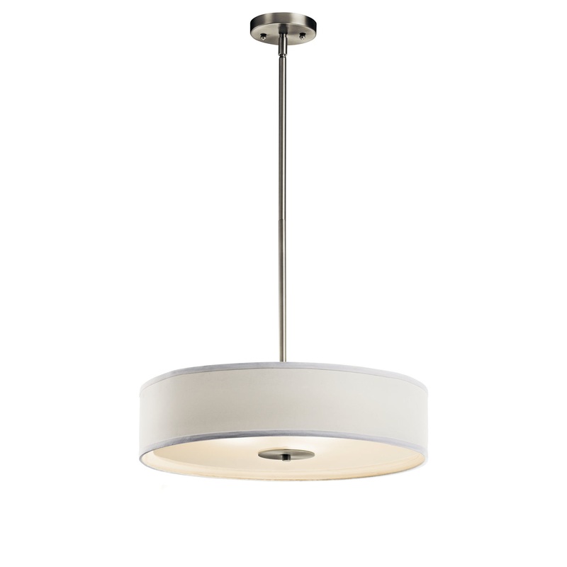 Kichler 42121NI Three Light Pendant/Semi Flush, Brushed Nickel