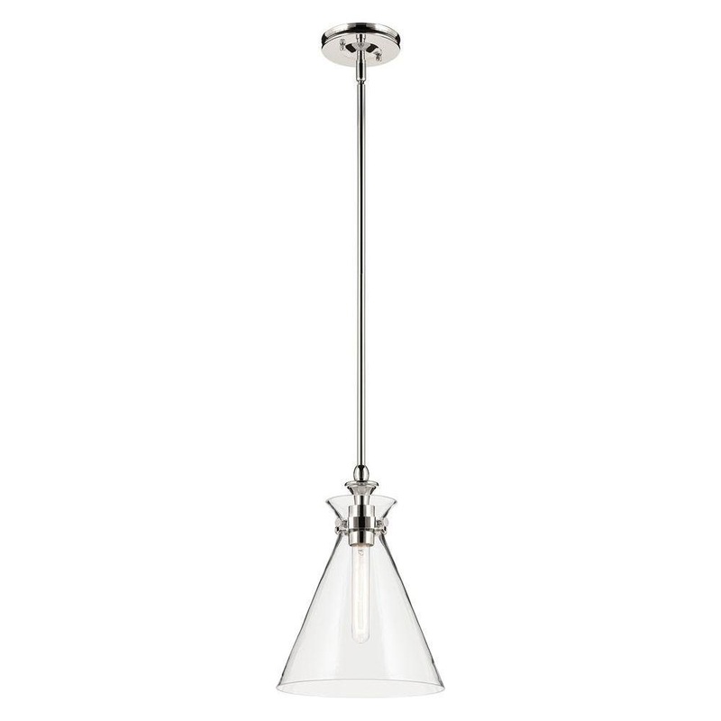 Laria 10.5″ 1-Light Pendant Polished Nickel Clear Glass