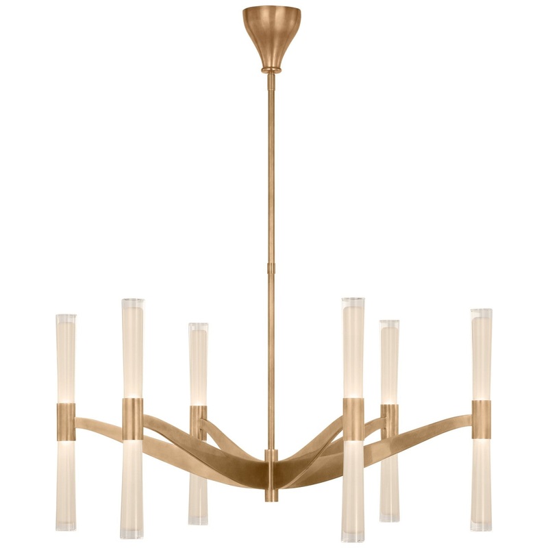 LED Chandelier from the Brenta Collection in Hand-Rubbed Antique Brass Finish by Visual Comfort Signature