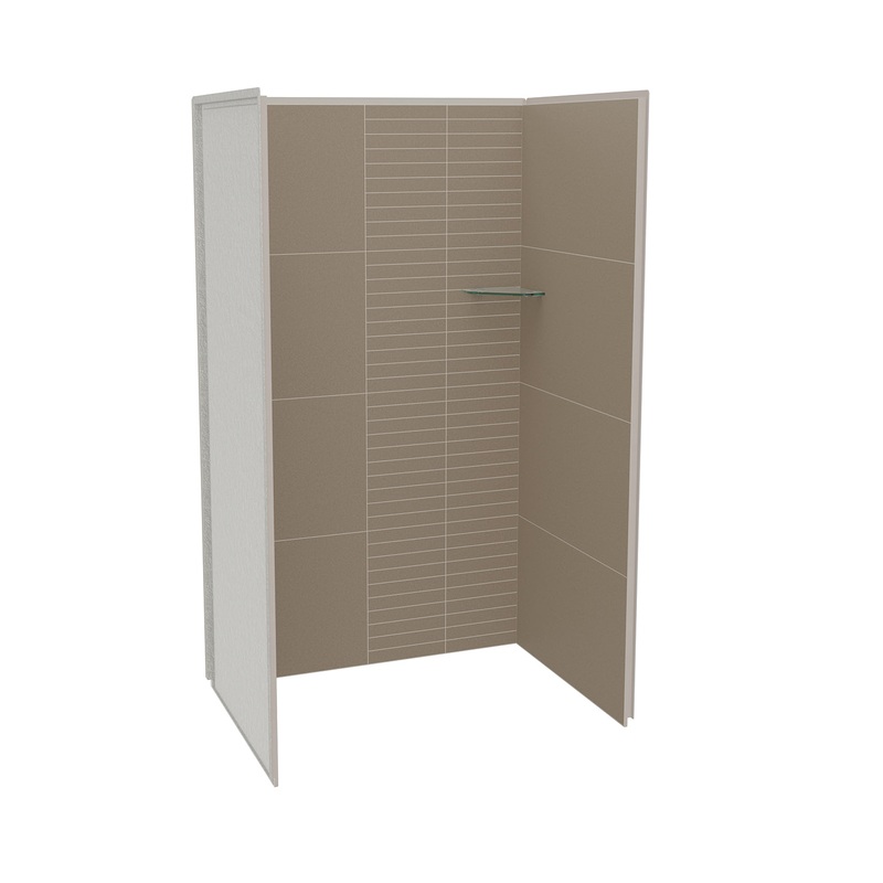 MAAX 107459-306-512 Utile 4832 Composite Direct-to-Stud Three-Piece Alcove Shower Wall Kit in Erosion Taupe