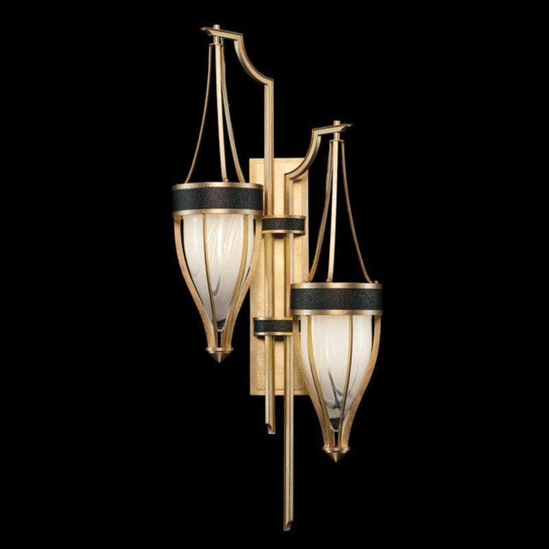 Mirage 41.5″H Sconce Gold Leaf/Brass/Black Knight