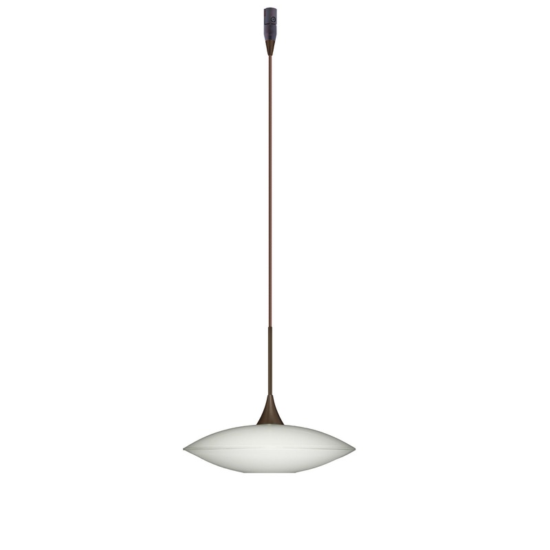One Light Pendant from the Spazio Collection in Bronze Finish by Besa