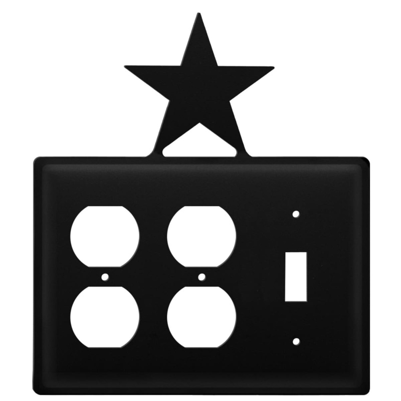 Village Wrought Iron EOOS-45 Triple Star Double Outlet and Single Switch Cover CUSTOM Product