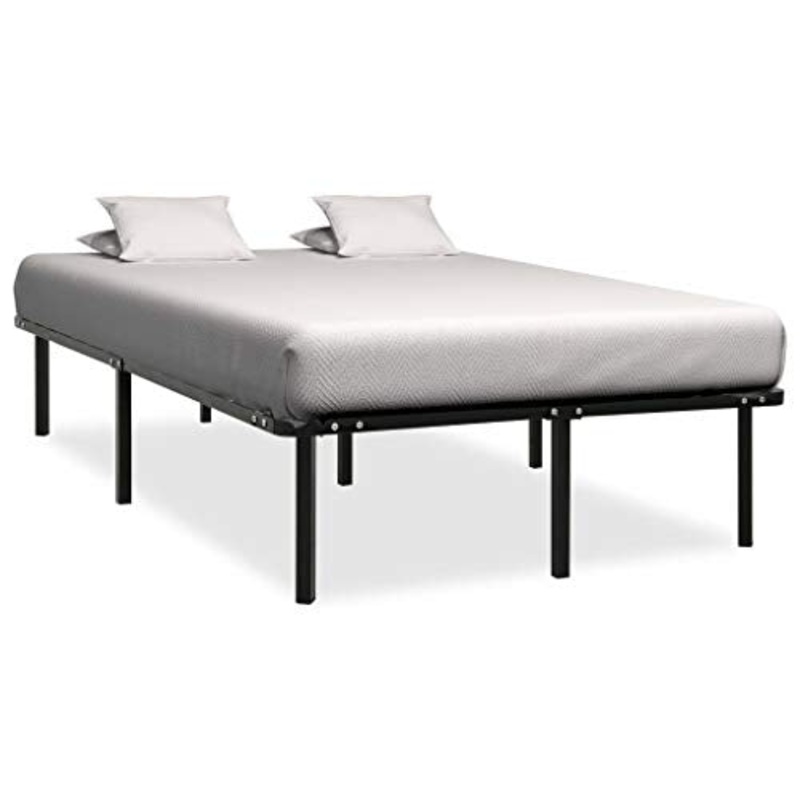 BIGTO – Struttura per letto in metallo e acciaio, per camera da letto, 180 x 200 x 38 cm, colore: Nero