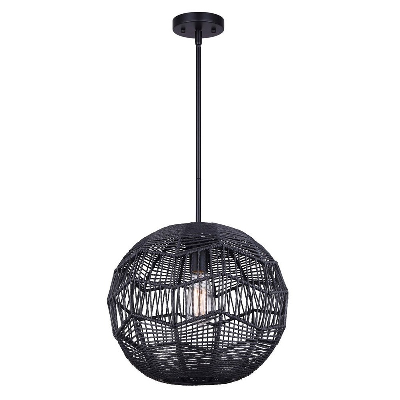 Canarm IPL2036B01BK Leona One Light Pendant Matte Black