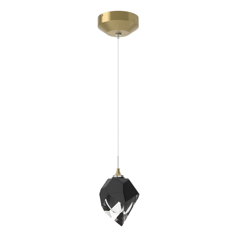 Chrysalis 1-Light Small Pendant Modern Brass Black Crystal (BP)
