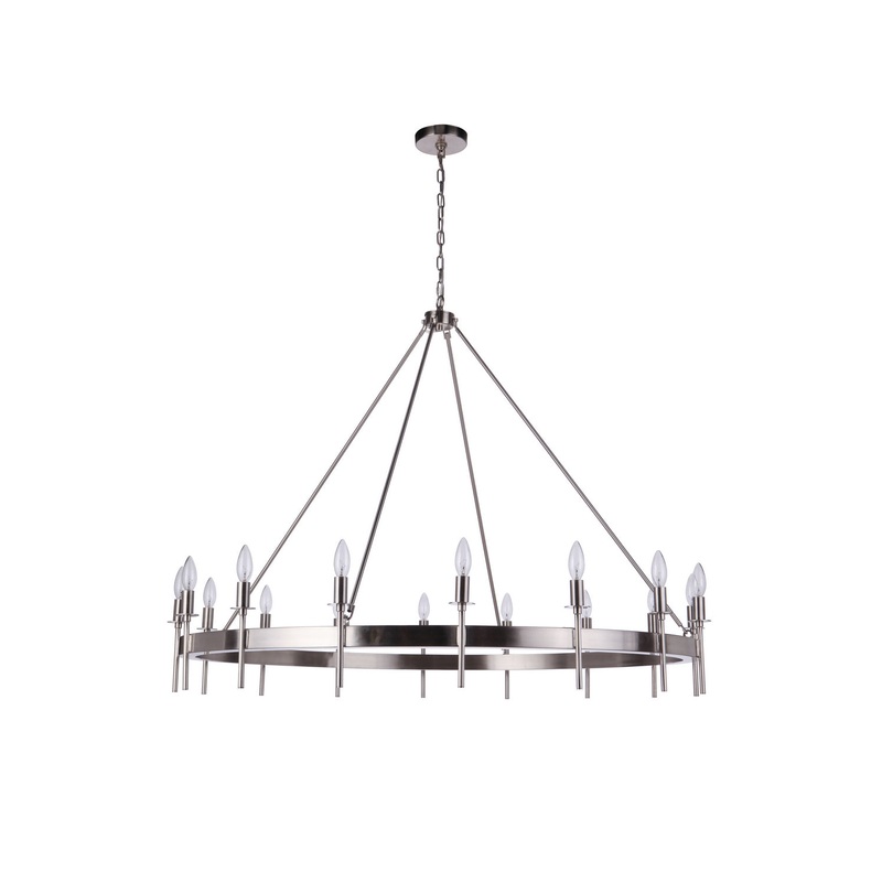 Craftmade 54316-BNK Larrson 16 Light Chandelier Brushed Polished Nickel