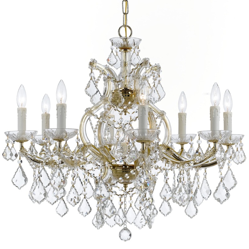 Crystorama 4408-GD-CL-SAQ Maria Theresa Nine Light Chandelier Gold