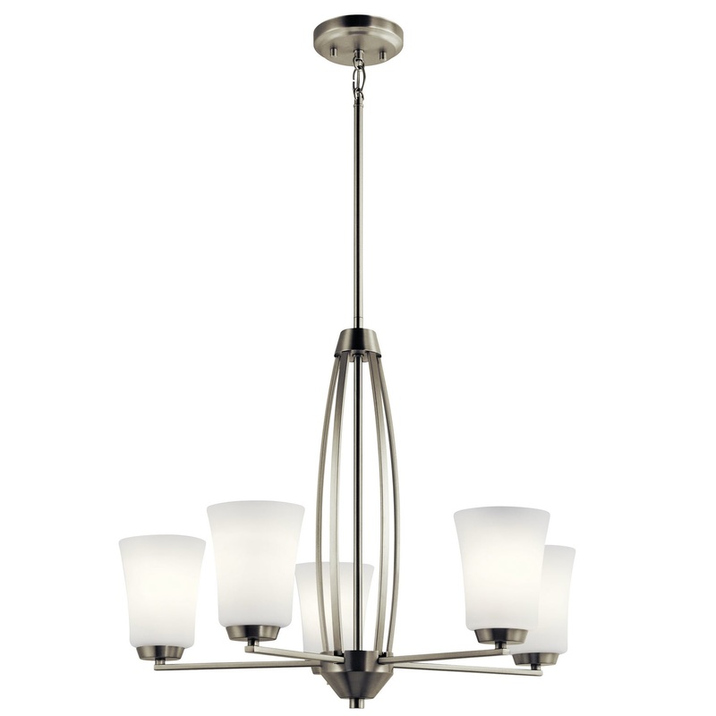 Kichler 44051NI Five Light Chandelier, Brushed Nickel