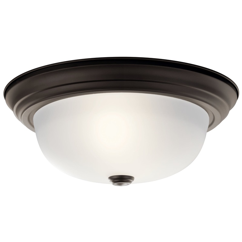 Kichler 8112OZ Two Light Flush Mount, Olde Bronze