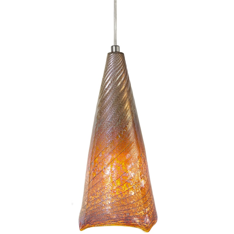 One Light Pendant from the Swirl Collection in Polished Nickel Finish by Stone Lighting