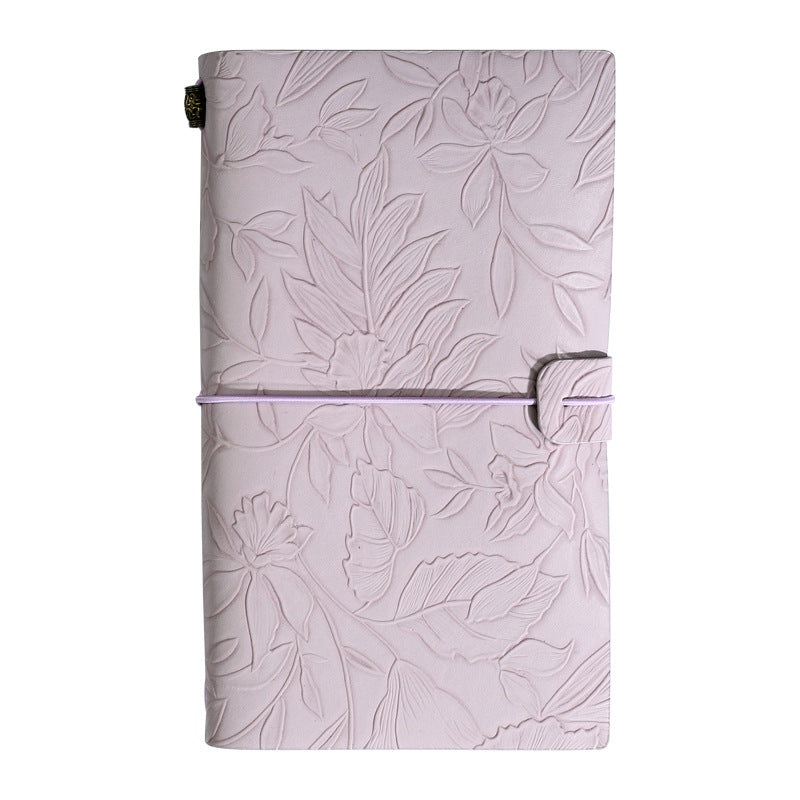 Purple 2-Pack Vintage Floral Embossed PU Leather Journals – 192 Pages Each