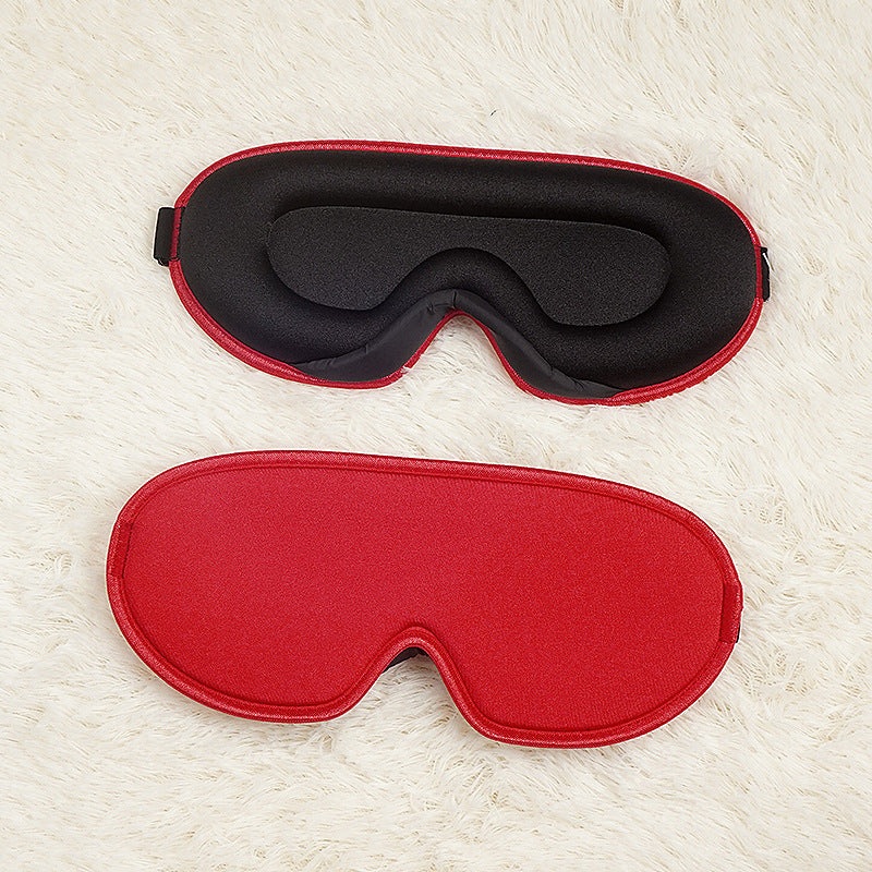 Red Set of 2 3D Contoured Sleep Eye Masks – Total Blackout Memory Foam Blindfold with Lycra