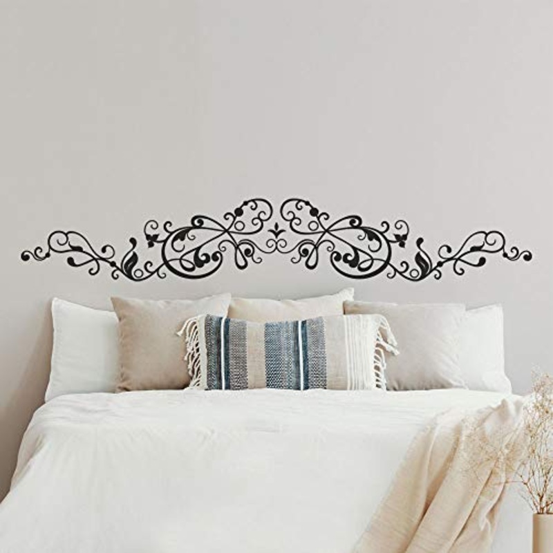 T-MK451 – Adesivi per testiera del letto, 23 x 140 cm, colore: Nero