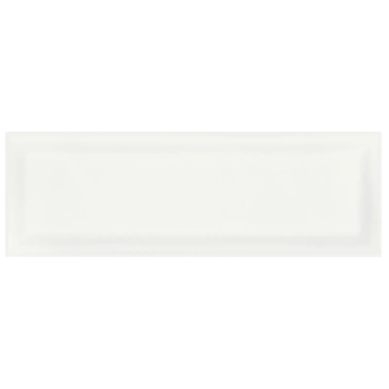 4″ x 12″ Soho Canvas White Beveled Glossy Glazed Ceramic Wall Tile 4″ x 12″