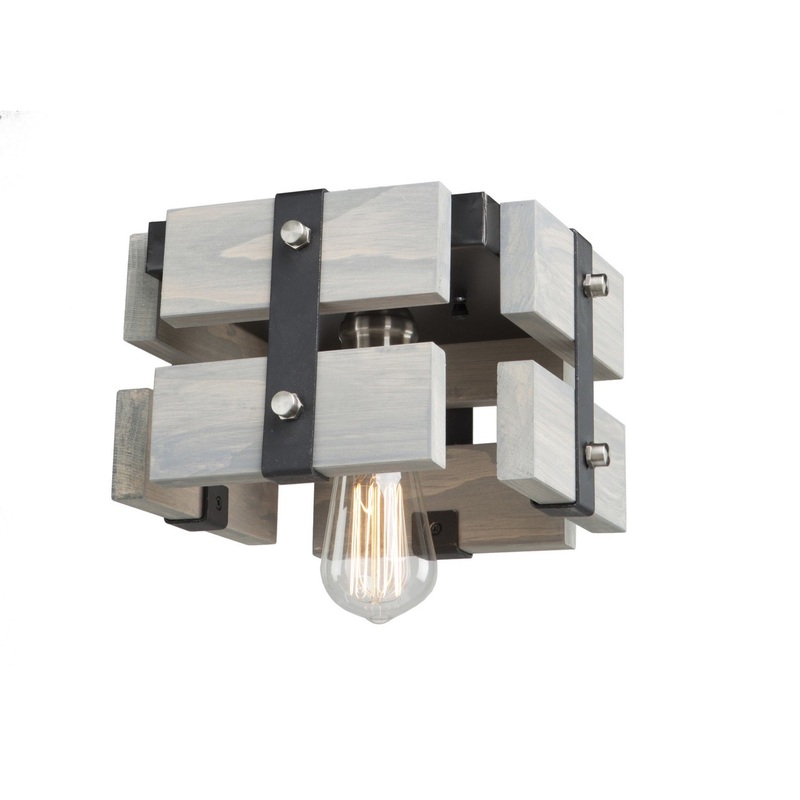 Barnyard Flush Mount Light – Beach Wood