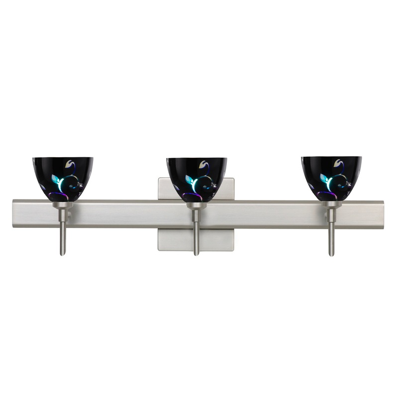 Besa 3SW-1858VB-SN-SQ Divi Three Light Wall Sconce Satin Nickel