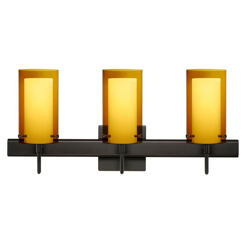 Besa 3SW-G44007-BR-SQ Pahu Three Light Wall Sconce Bronze