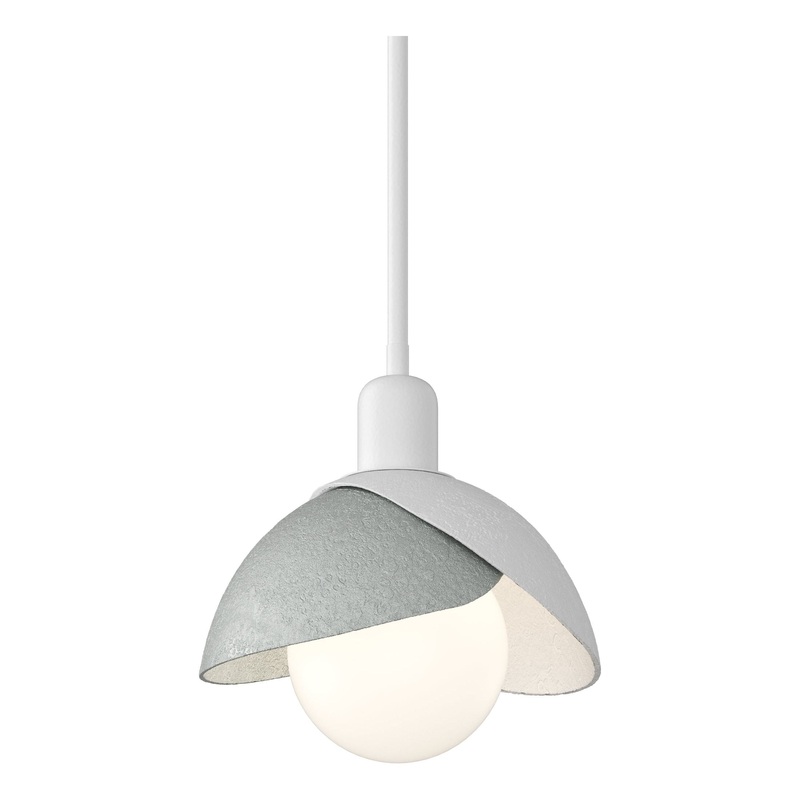 Brooklyn Double Shade Mini Pendant White Vintage Platinum