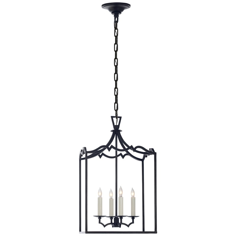 Four Light Lantern from the Darlana Fancy Collection in Aged Iron Finish by Visual Comfort Signature