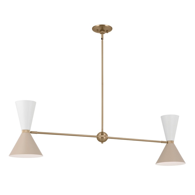 Kichler 52569CPZGRG Four Light Linear Chandelier, Champagne Bronze