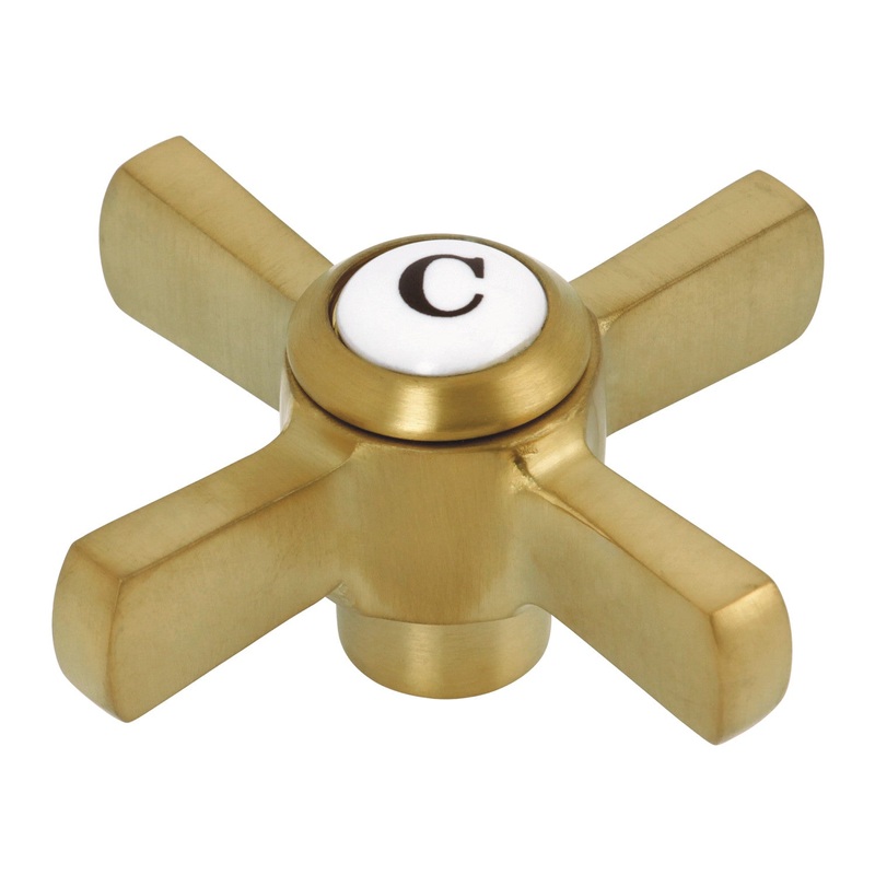 Millennium KSH2957ZXC Cold Metal Cross Handle, Brushed Brass