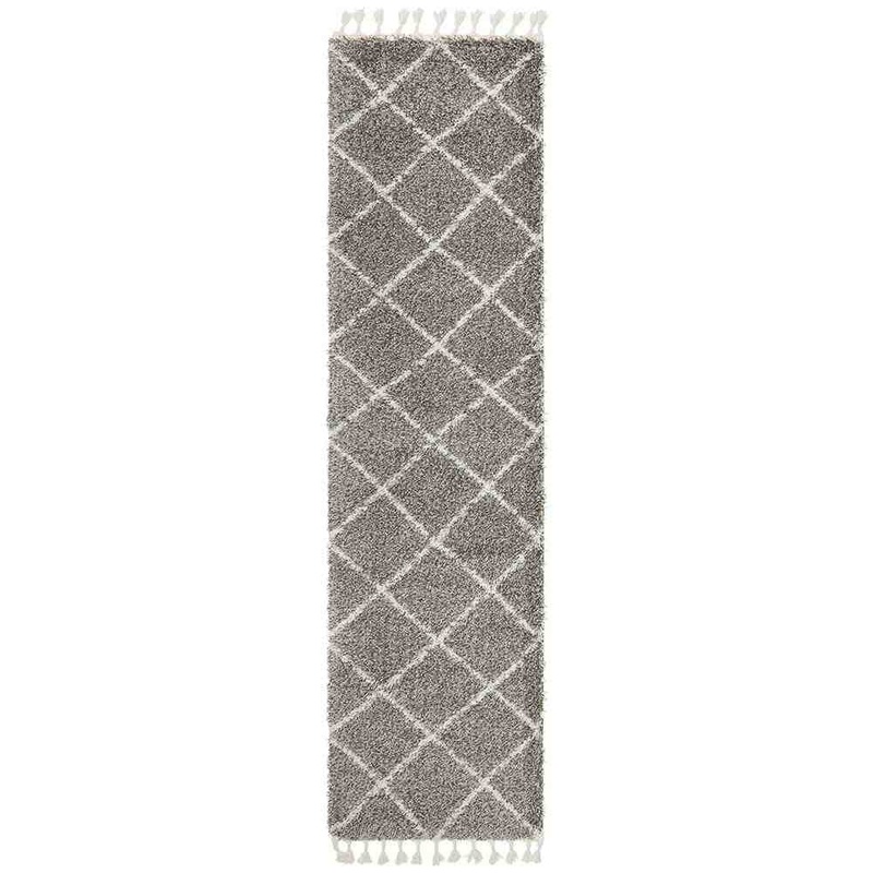 Saffron 22 Grey Runner by Rug Culture – 300X80CM – RUNNER