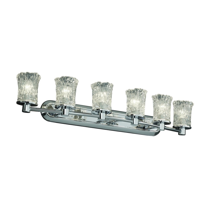 Six Light Bath Bar from the Veneto Luce Collection in Polished Chrome Finish by Justice Designs