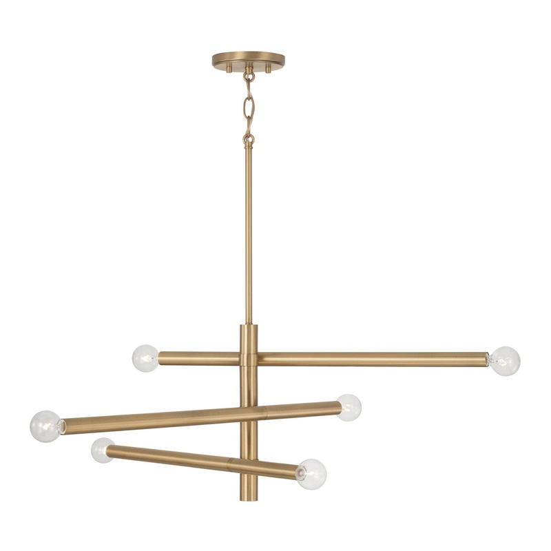 Six Light Chandelier from the Zane Collection in Aged Brass Finish by Capital Lighting