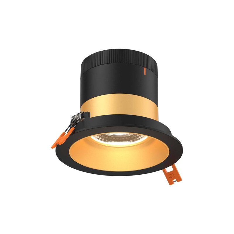 4″ Modular Downlight Gold with Black Trim 60 Degrees Regressed