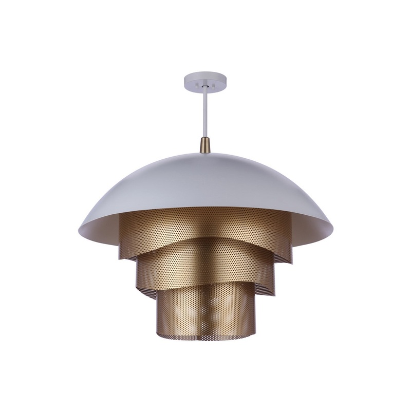 Craftmade P1011MWWMG-LED Sculptural Statement Pendants LED Pendant Matte White/Matte Gold