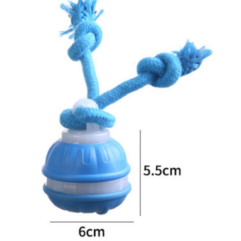 Interactive Dog Chew Toy with Rope – Durable Treat Dispensing Ball for Play & Dental Health(blue)