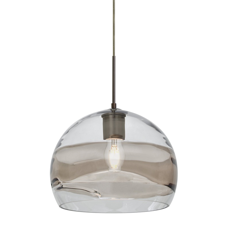 One Light Pendant from the Spirit Collection in Bronze Finish by Besa