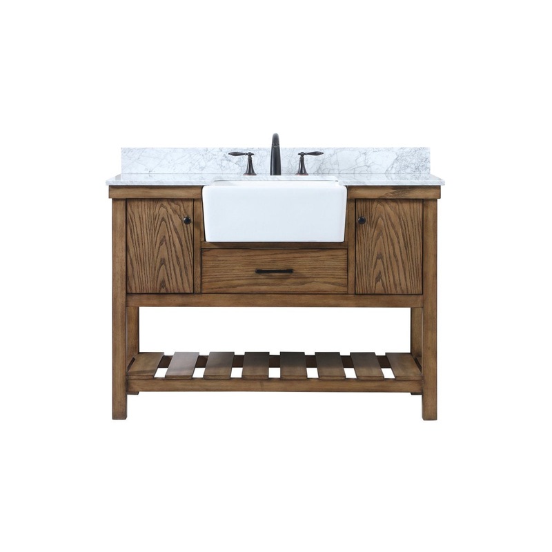Single Bathroom Vanity from the Clement Collection in Driftwood Finish by Elegant Lighting