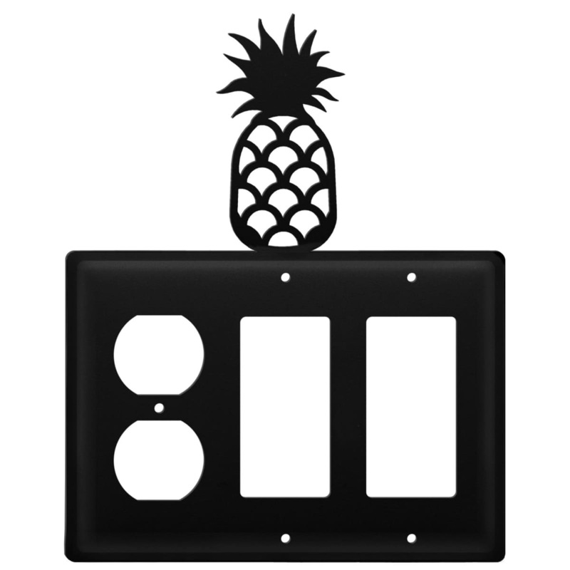 Village Wrought Iron EOGG-44 Triple Pineapple Single Outlet and Double GFI Cover CUSTOM Product