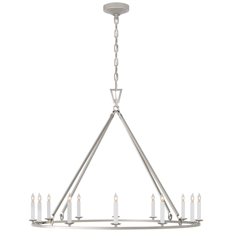 12 Light Chandelier from the Darlana Ring Collection in Polished Nickel Finish by Visual Comfort Signature
