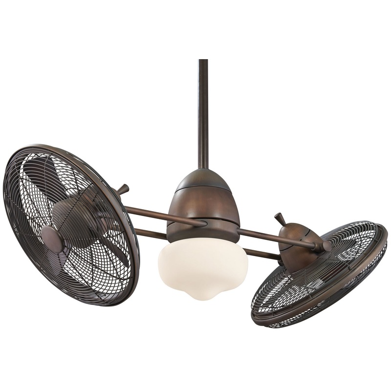 6-blade Vintage Gryo Led 42″Performance Fan by Minka Aire (Dry Rated) Restoration Bronze/Restoration Bronze