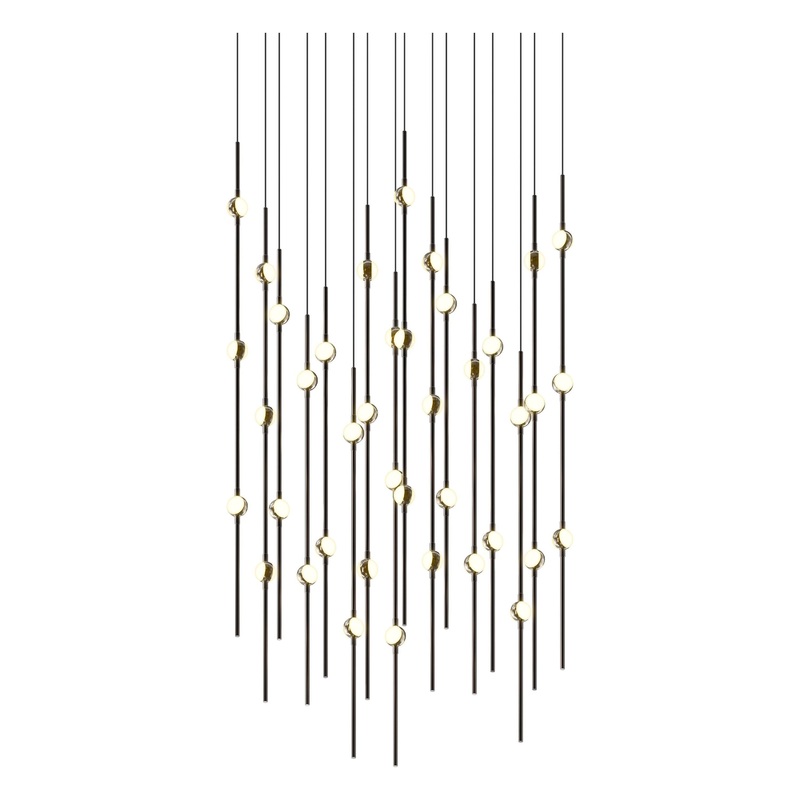 Aries 24″ Square LED Pendant Espresso Black with White Optical Acrylic 2200K 20′ Adjustable Cord