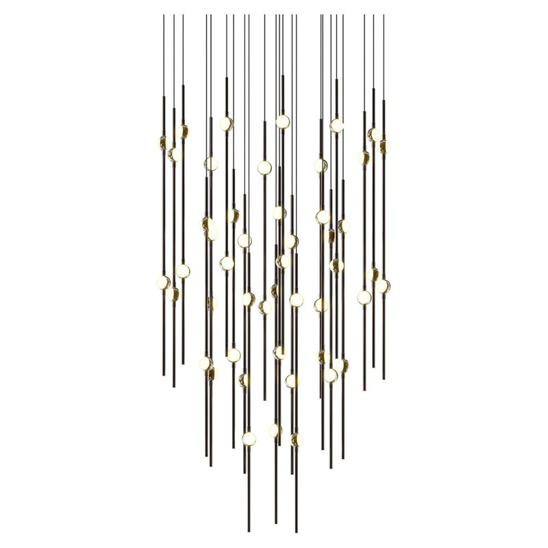 Aries 25″ Round LED Pendant Espresso Black with White Optical Acrylic 3000K 20′ Adjustable Cord