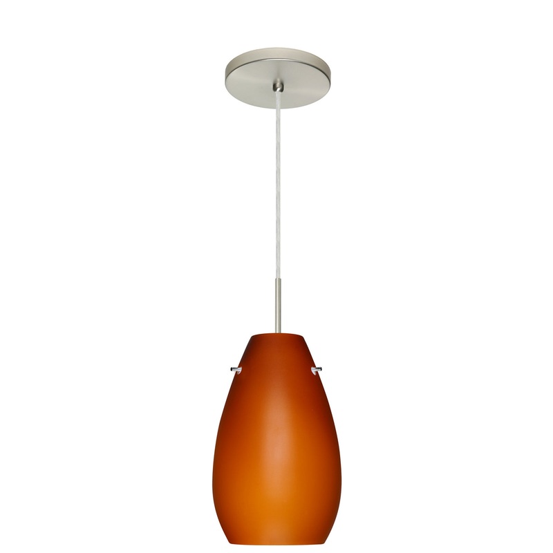 Besa 1JT-412680-LED-SN Pera One Light Pendant Satin Nickel