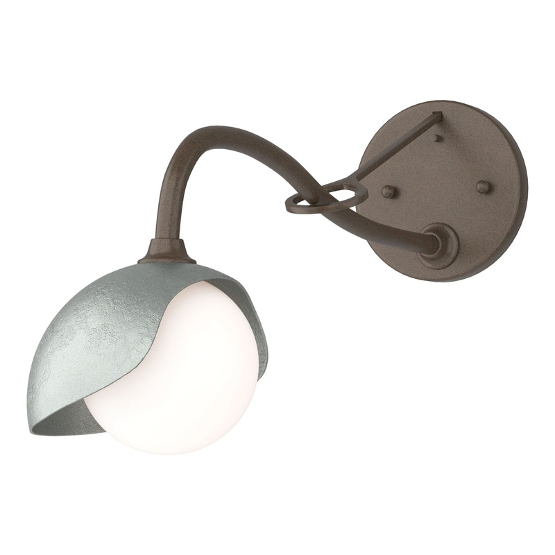 Brooklyn 1-Light Single Shade Long-Arm Sconce Bronze Vintage Platinum