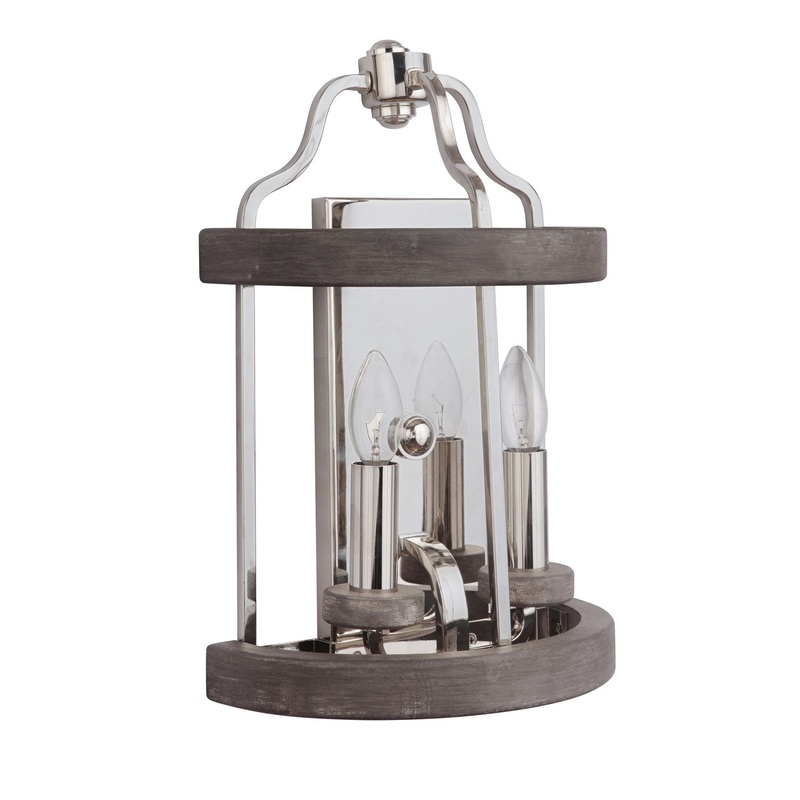 Craftmade 36502-PLNGRW Ashwood Two Light Wall Sconce Polished Nickel/Greywood (Discontinued)